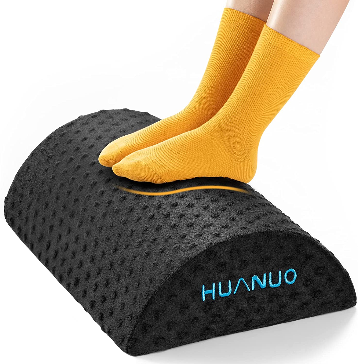81FDZwzOYsL._AC_SL1500_ HUANUO Ergonomische Fussstütze mit 2 optionalen Bezügen, rutschfeste Fussablage für Büro, Zuhause, Reise – Bild 1