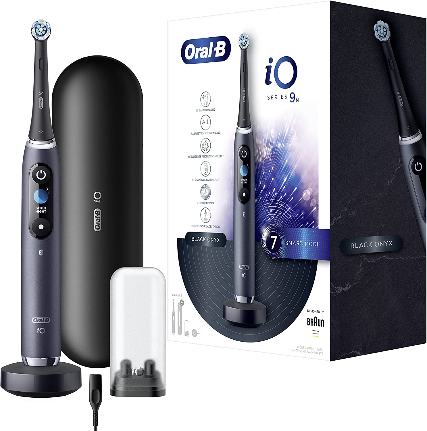 Oral-B iO 9 Elektrische Zahnbürste/Electric Toothbrush mit revolutionärer Magnet-Technologie & Mikrovibrationen, 7 Putzprogramme, 3D-Zahnflächenanalyse, Farbdisplay & Lade-Reiseetui Oral-B iO 9 Elektrische Zahnbürste/Electric Toothbrush mit revolutionärer Magnet-Technologie & Mikrovibrationen, 7 Putzprogramme, 3D-Zahnflächenanalyse, Farbdisplay & Lade-Reiseetui