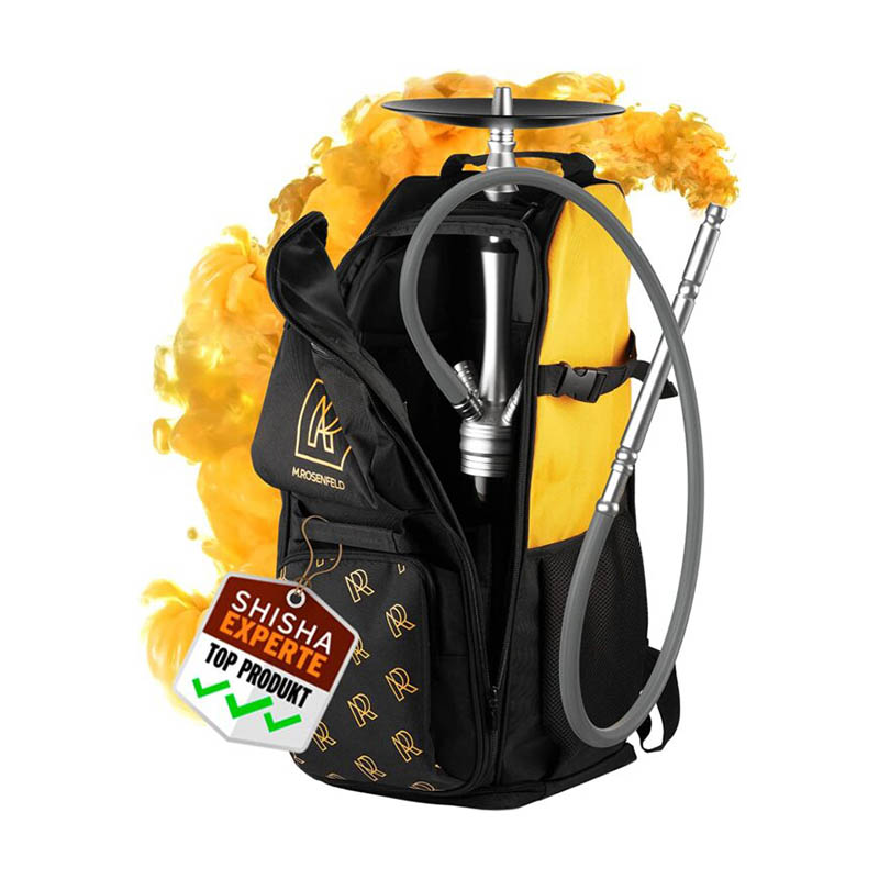 M. ROSENFELD Shisha Tasche Gross mit 13 Fächern - Premium Shisha Rucksack - Reise Shisha Tragetasche Aufbewahrung Unterwegs - Nargile Wasserpfeife Hookah Shisha Zubehör Set - Gepolstert & Wasserdicht