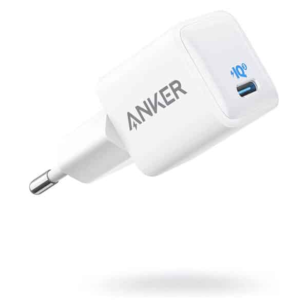 Anker Nano Ladegerät, 20W PIQ 3.0 Mini Ladegerät, PowerPort III USB-C Netzteil für iPhone 13/13 Mini/13 Pro/13 Pro Max/12, Galaxy, Pixel4/3, iPad/iPad Mini, Weiss, Ladekabel Nicht inklusive