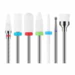 MAQUITA 7 Stück Keramik Nagelfräser Bits Professioneller Nagelfräser Aufsätzeaus Entfernen Gel Acryl Nagelhaut Diamant Nagelbohrer für Maniküre Pediküre Home Verwenden Sie grosses Geschenk