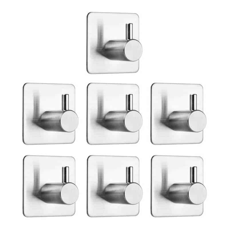 Auxmir Handtuchhaken 7 Stück Handtuchhalter Wandhaken Klebehaken Selbstklebend aus Edelstahl, Ohne Bohren, Rostfrei, Ideal für Bad Toilette Küche Büro Auxmir Handtuchhaken 7 Stück Handtuchhalter Wandhaken Klebehaken Selbstklebend aus Edelstahl, Ohne Bohren, Rostfrei, Ideal für Bad Toilette Küche Büro