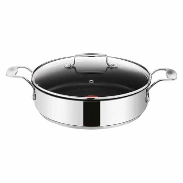 Tefal E79071 Jamie Oliver Induction Servierpfanne mit 2 Seitengriffen und Glasdeckel