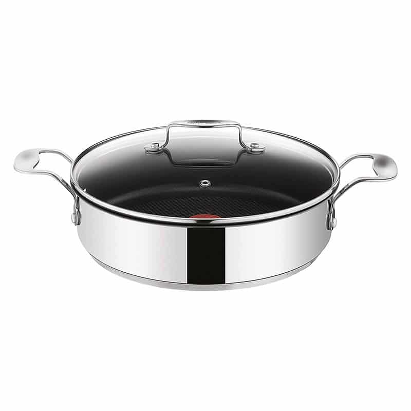 Tefal E79071 Jamie Oliver Induction Servierpfanne mit 2 Seitengriffen und Glasdeckel Tefal E79071 Jamie Oliver Induction Servierpfanne mit 2 Seitengriffen und Glasdeckel