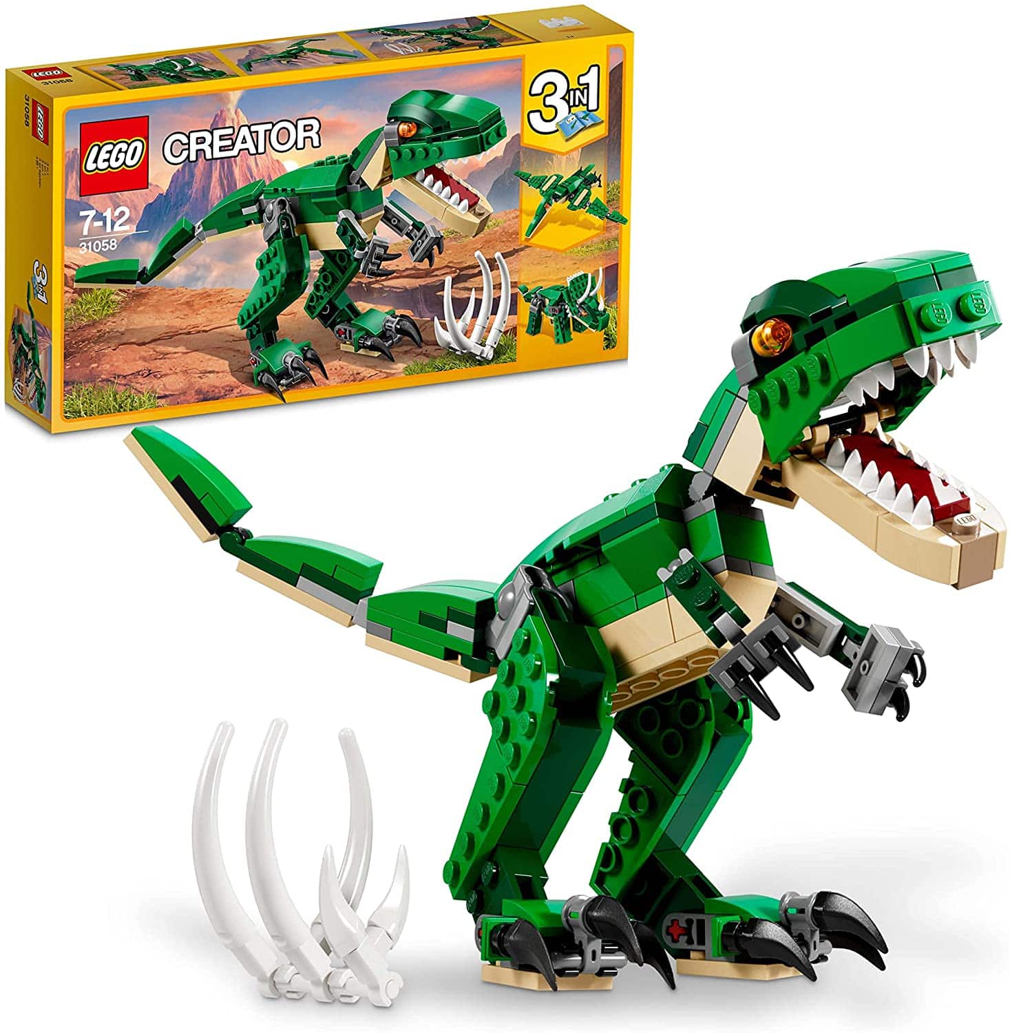 LEGO 31058 Creator Dinosaurier Spielzeug, 3in1 Modell mit T-Rex, Triceratops und Pterodactylus Figuren, Bausteine Set für Kinder ab 7 Jahren LEGO 31058 Creator Dinosaurier Spielzeug, 3in1 Modell mit T-Rex, Triceratops und Pterodactylus Figuren, Bausteine Set für Kinder ab 7 Jahren