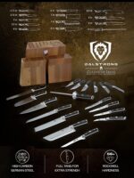 DALSTRONG Knife Set Block - 18 Pc - Gladiator Series - Colossal Knife Set - German HC Steel - Acacia Wood Stand - Black Handles - NSF Certified – Bild 4