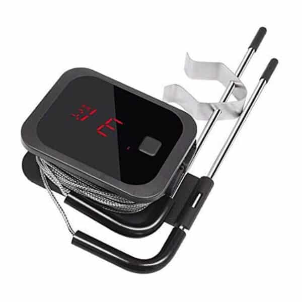 Inkbird Bratenthermometer IBT-2X, Bluetooth 4.0 Grillthermometer Kochthermometer mit Temperaturalarm, Fleischthermometer mit 2 Edelstahl Sondes für Grill, Backen, Braten