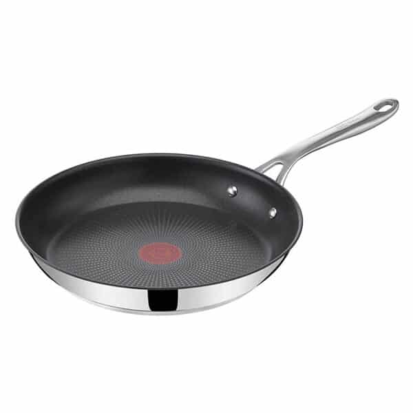 Tefal Jamie Oliver Cook´s Direct On Bratpfanne E30404 | 24 cm | Induktionsgeeignet | Spülmaschinenfest | Langlebige Antihaft-Beschichtung | Thermo-Signal-Technologie | Edelstahl