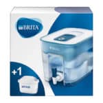 BRITA Wasserfilter-Station Flow inkl. 1 MAXTRA+ Filterkartusche – XXL Tischwasserfilter mit Zapfhahn reduziert Kalk, Chlor und leitungsbedingt vorkommende Metalle wie Kupfer &Blei im Leitungswasser