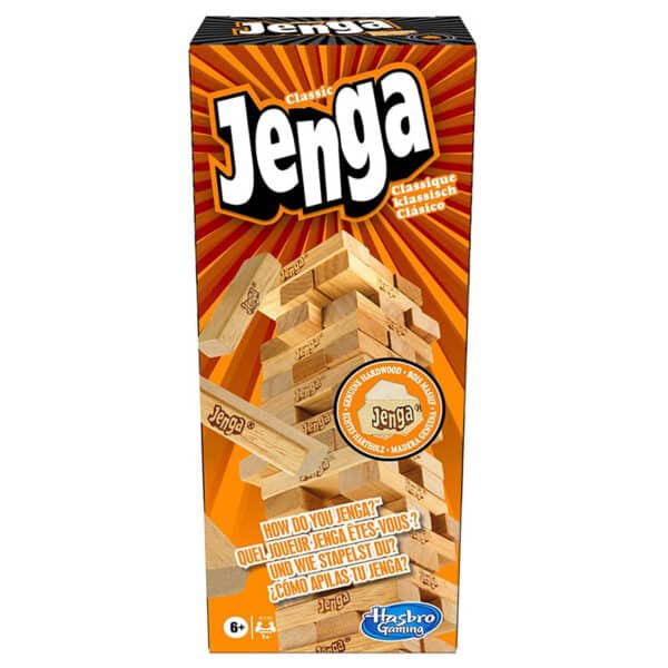 Hasbro A2120EU4 - Jenga Classic, Kinderspiel das die Reaktionsgeschwindigkeit fördert, ab 6 Jahren