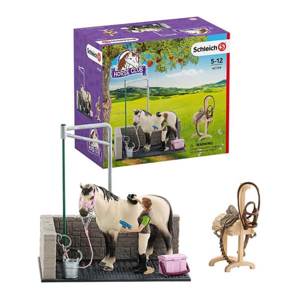 Schleich 42104 Horse Club Spielset - Waschplatz, Spielzeug ab 5 Jahren