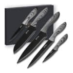 EUNA 5 PCS Küchenmessersets Professionelle scharfe Kochmessersets mit Bezug und Geschenkbox Langlebiges Kochset Set aus Küchenmessern aus Kohlenstoffstahl