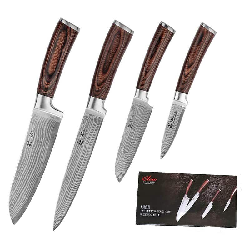 Wakoli Edib 4er Damastmesser-Set mit Klingenlängen von 8,50cm bis 18,00cm extrem scharf aus 67 Lagen I Profi Küchenmesser Set aus echtem japanischen Damaststahl mit Griffen aus Pakkaholz Wakoli Edib 4er Damastmesser-Set mit Klingenlängen von 8,50cm bis 18,00cm extrem scharf aus 67 Lagen I Profi Küchenmesser Set aus echtem japanischen Damaststahl mit Griffen aus Pakkaholz