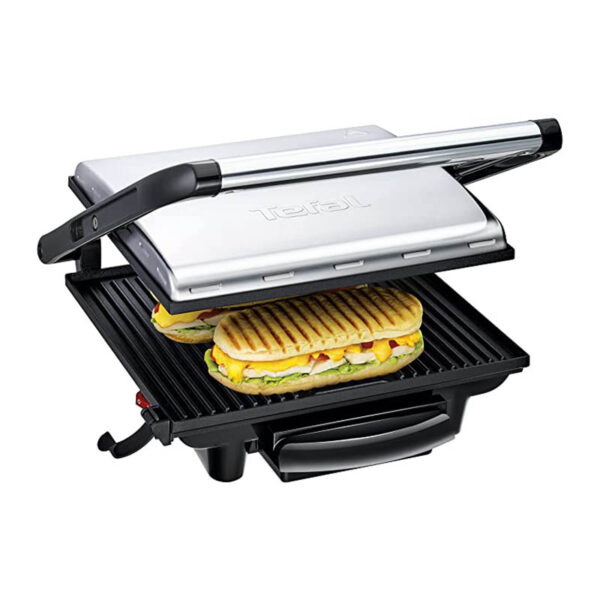 Tefal Kontaktgrill Inicio Adjust GC242D | Elektrogrill / Sandwichtoaster | Fettarmes Grillen | Panini, Toasts, Steak | Regelbarer Thermostat mit 3 Stufen | Antihaftbeschichtete Grillplatten | 2000W