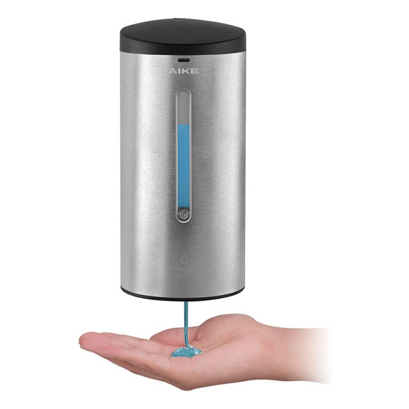 AIKE AK1205 An der Wand befestigter kommerzieller Automatischer Flüssigseifenspender Gebürsteter Edelstahl Grosse Kapazität 700ml