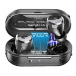 TOZO T12 Drahtlose Bluetooth Kopfhörer mit Touch-Steuerung und kabellos Ladekoffer Digital LED-Display IPX8 wasserdichte Ohrhörer Eingebautes Mikrofon-Headset Deep Bass für Sport