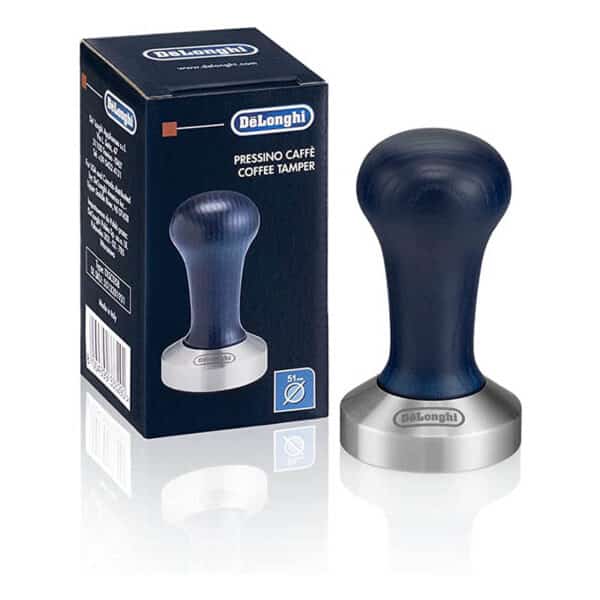 De'Longhi DLSC058 Kaffee-Tamper aus Edelstahl mit Holzgriff