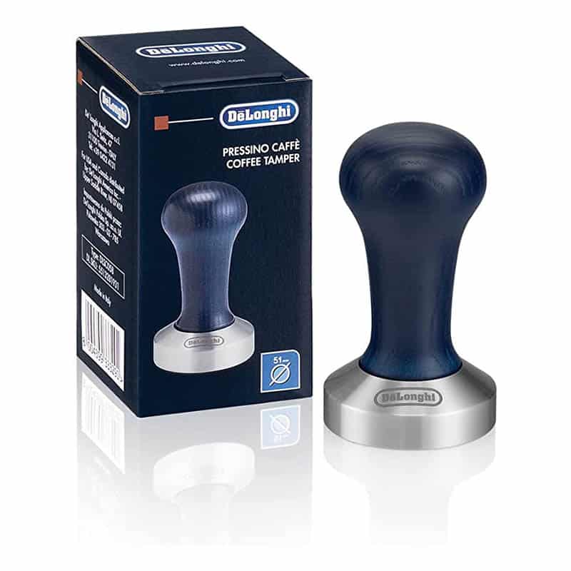 De'Longhi DLSC058 Kaffee-Tamper aus Edelstahl mit Holzgriff De'Longhi DLSC058 Kaffee-Tamper aus Edelstahl mit Holzgriff
