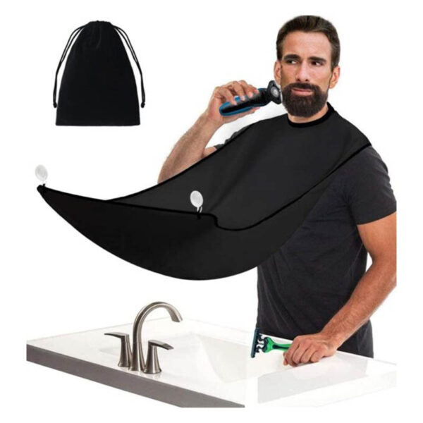 Allmay Bart Schürze für Bartgestaltung- Sammel Tuch für Haare-Bart Lätzchen für Geschenk der Männer Bartlatz für Rasur