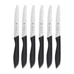 WMF Classic Line Frühstücksmesser Set 6-teilig, 23 cm, Brötchenmesser Wellenschliff, Brotzeitmesser, Spezialklingenstahl, Kunststoffgriff, schwarz