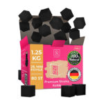 Shisha Kohle, 100% Organic Bio Naturkohle, ohne chemische Zusätze, und Für BBQ, mit Zubehör wie HMD Smokebox & Kaminaufsatz Shishakohle Coal