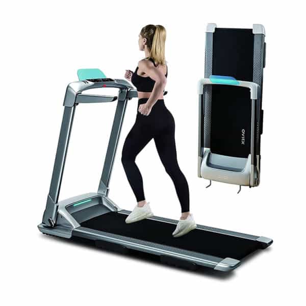 OVICX Q2S Laufband für Zuhause Laufband Klappbar Tragbares Kompaktes Laufbänder Walking Laufband Workout Elektrisches Laufband mit LED Display Gerätehalter Home Gym Laufband für Kleine Räume
