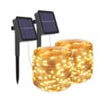 Litogo 12M 120 LED Solar Lichterkette Aussen Wasserdicht KupferDraht 8 Modus  Deko für Garten, Balkon, Terrasse, Tor, Hof, Hochzeit, Party – Bild 2