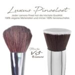Make Up Pinsel Kabuki Foundation Pinsel Schminkpinsel Kosmetikpinsel Ideal für Cremige, Pudrige oder Flüssige Foundation Dichte Synthetische Premium Pinselhaare ohne Ausfall Super Geschenkidee – Bild 3