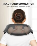 RENPHO Nackenmassagegerät mit Wärmefunktion, Schulter Massagegerät, Elektrisches Shiatsu Massagegerät für Nacken und Rücken, 3D-Rotation Massage Einstellbaren Geschwindigkeiten für Haus Büro Auto – Bild 4