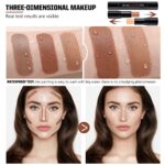 Onlyoily Kontur Stift Highlighter,Concealer Contouring und Highlighter in einem, 2 Colour Make up Concealer contouring stift, Bronzer, Kontur stift Und Highlighter Make-Up Für Jeden Hauttyp – Bild 5