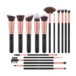 EmaxDesign Make Up Pinsel 17 Stücke Synthetisch Schminkpinsel Set Foundation Grundierung Bürsten für Lidschatten Augen und Gesicht Flüssiges Professionellen Kosmetikpinsel (Rosa Gold)