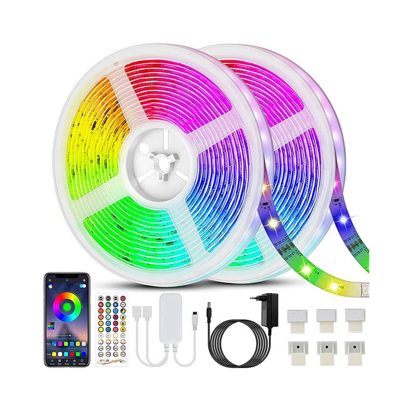 LED Strip 20m, Bonve Pet Bluetooth RGB Streifen, Farbwechsel Lichterkette mit Fernbedienung, App Steuerung, Musikmodus, Timer Einstellung, Dimmbar, für Haus, Schlafzimmer, TV, Küche LED Strip 20m, Bonve Pet Bluetooth RGB Streifen, Farbwechsel Lichterkette mit Fernbedienung, App Steuerung, Musikmodus, Timer Einstellung, Dimmbar, für Haus, Schlafzimmer, TV, Küche