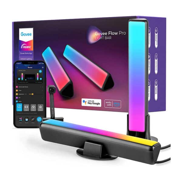 Govee Smart LED Lightbar, WiFi RGBIC TV Hintergrundbeleuchtung mit Kamera, Gaming Lampe Sync mit Musik, funktioniert mit Alexa und Google Assistant, Play Light Bar für 27-45 Zoll Fernseher PC