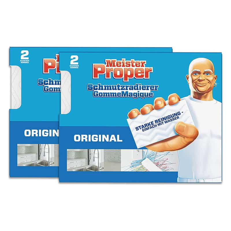 Meister Proper Schmutzradierer (2er Pack) Original, Radierschwamm für strahlende Oberflächen Meister Proper Schmutzradierer (2er Pack) Original, Radierschwamm für strahlende Oberflächen