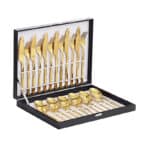 Velaze Besteck, 24-teilige Besteck Set, aus Edelstahl Hochwertige Spiegelpolierte Besteck-Sets, Mehrzweckgebrauch für Haus, Küche, Restaurant Besteck Sets mit Geschenkbox für 6 Personen