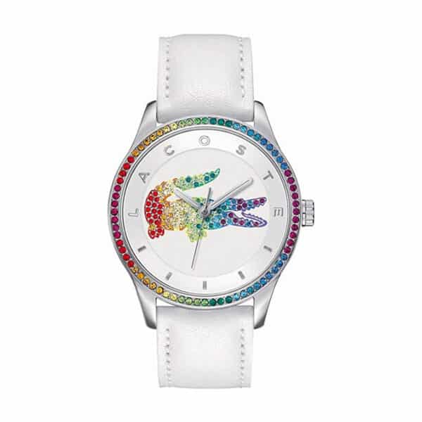 Lacoste Damen Quarz Armbanduhr mit Lederarmband