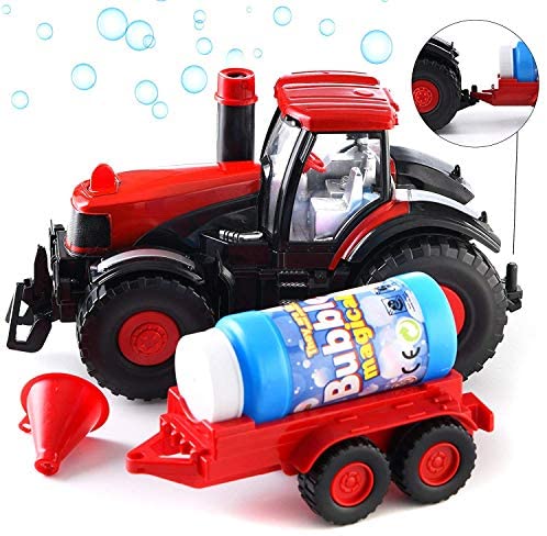 Bubble Blowing Traktor mit Licht und Ton | Haupttraktor- Trichter- und Blasenlösungsflasche enthalten | Batteriebetriebener Traktor | Am besten ab 3 Jahren (Batterien nicht im Lieferumfang enthalten) Bubble Blowing Traktor mit Licht und Ton | Haupttraktor- Trichter- und Blasenlösungsflasche enthalten | Batteriebetriebener Traktor | Am besten ab 3 Jahren (Batterien nicht im Lieferumfang enthalten)