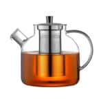 Ehugos Teekanne Dickes Glas Teebereiter mit Edelstahl-Sieb Borosilicate Glaskanne