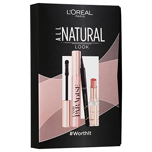 L'Oréal Paris Make-up Set mit Wimperntusche, Eyeliner und Lippenstift, False Lash Paradise Mascara (schwarz), Color Riche Plump & Shine Lippenstift (nude), Superliner Perfect Slim (schwarz), 3-teilig L'Oréal Paris Make-up Set mit Wimperntusche, Eyeliner und Lippenstift, False Lash Paradise Mascara (schwarz), Color Riche Plump & Shine Lippenstift (nude), Superliner Perfect Slim (schwarz), 3-teilig