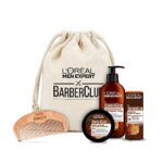 L'Oréal Men Expert Bartpflege mit Bartöl, Bartshampoo, Bartkamm und Bart Styling Pomade, Barber Club Premium