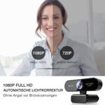 eMeet 1080P Webcam mit 2 Mikrofon - NOVA Full HD Webcam mit Autofokus, Streaming Webkamera mit Low-Light Korrektur, 96 ° Sichtfeld, Plug & Play, 360 °Drehung, für Skype, Zoom, Konferenzen, Streaming – Bild 2