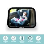 Onco 360° Baby Autospiegel, 100% Bruchsicherer Rücksitzspiegel für eine Sichere Fahrt, Baby Erstausstattung & Auto Zubehör, Anpassbar, Geeignet für allerlei Kopfstützen – Bild 4