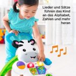 Fisher-Price DLD94 - Lern mit mir - Zebra Lauflernwagen, musikalisches Aktivitäts- und Gehspielzeug mit Lerninhalten, ab 6 Monaten (deutsche Version) – Bild 6