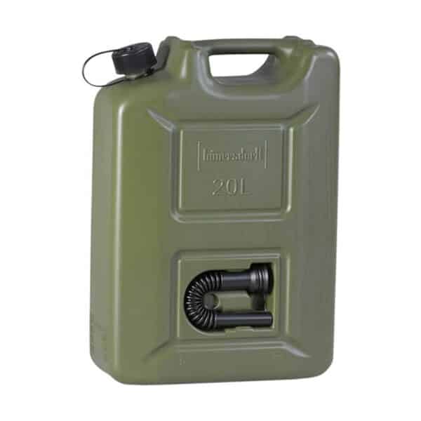hünersdorff 802010 Kraftstoff-Kanister Profi 20L für Benzin, Diesel und Andere Gefahrgüter, Un-Zulassung, Made in Germany, TÜV-geprüfte Produktion, oliv