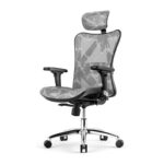 SIHOO Ergonomischer Bürostuhl, Chefsessel mit 3D verstellbare Armlehne und Lendenwirbelstütze, Hautfreundliche Netz-Hochlehne, Schreibtischstuhl bis 150kg/330LB Belastbar