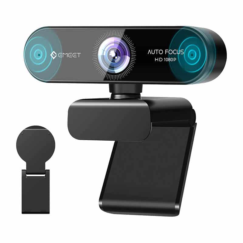 eMeet 1080P Webcam mit 2 Mikrofon - NOVA Full HD Webcam mit Autofokus, Streaming Webkamera mit Low-Light Korrektur, 96 ° Sichtfeld, Plug & Play, 360 °Drehung, für Skype, Zoom, Konferenzen, Streaming eMeet 1080P Webcam mit 2 Mikrofon - NOVA Full HD Webcam mit Autofokus, Streaming Webkamera mit Low-Light Korrektur, 96 ° Sichtfeld, Plug & Play, 360 °Drehung, für Skype, Zoom, Konferenzen, Streaming