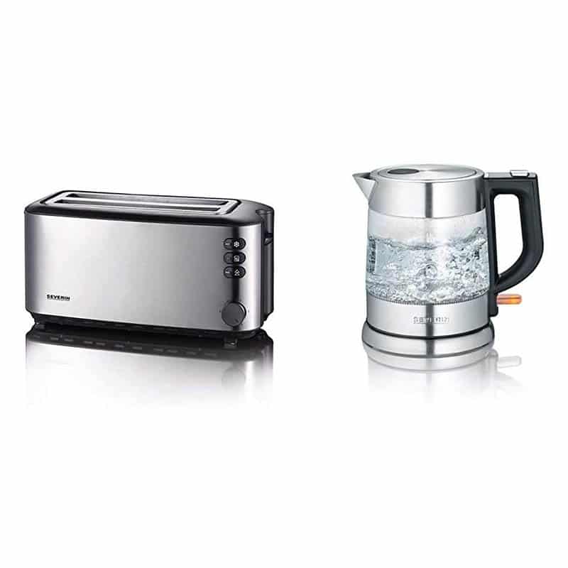 SEVERIN Automatik-Langschlitztoaster, Toaster mit Brötchenaufsatz, hochwertiger Edelstahl Toaster mit grossen Röstkammern und 1400 W Leistung SEVERIN Automatik-Langschlitztoaster, Toaster mit Brötchenaufsatz, hochwertiger Edelstahl Toaster mit grossen Röstkammern und 1400 W Leistung
