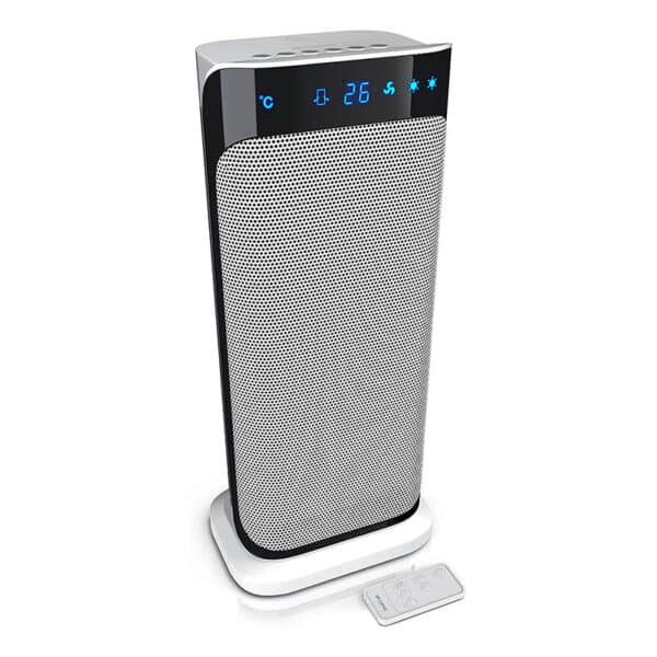 Brandson - Heizlüfter mit Fernbedienung - Keramik-Heizlüfter Badezimmer energiesparend leise - Schnellheizer mit Oszillationsfunktion - 2X Heizstufen - Timer - Heizung Heater - GS-Zertifiziert