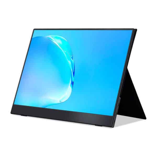 Tragbarer USB-C-Monitor - 15,6 Zoll FHD HDR FreeSync Zero Frame USB-C-Computerdisplay mit Dual-Typ-C-Mini-HDMI für Laptop-PC-Telefon Mac Surface Xbox PS4-Switch, mit Smart Cover