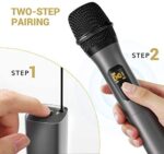 Drahtloses Mikrofon, TONOR UHF Metall Kabelloses Handmikrofon System mit wiederaufladbarem Receiver, 1/4 “ Ausgang für Verstärker, PA-System, singende Karaoke Maschine, 60m (TW-620) – Bild 4